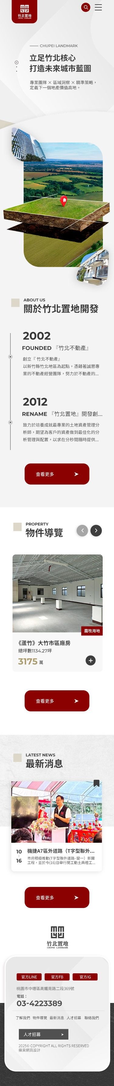 竹北置地網站手機版首頁設計